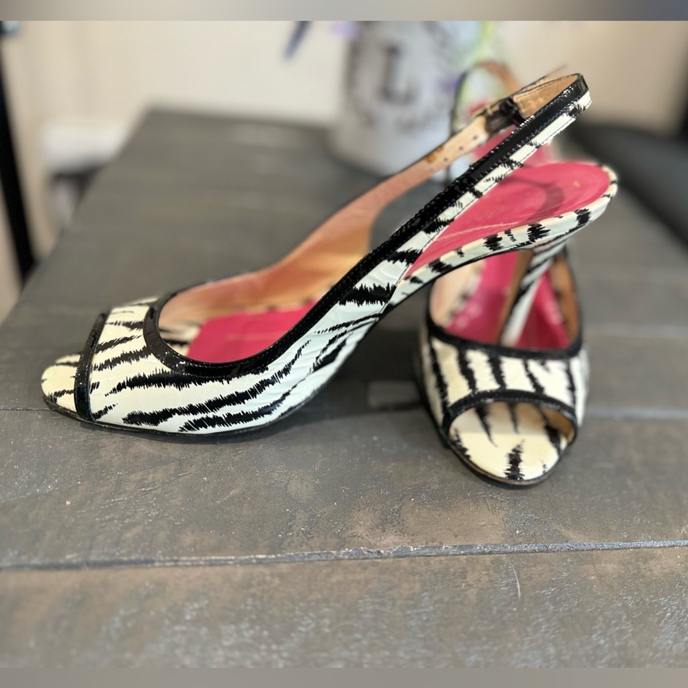 Kate Spade Zebra Peep Toe Vintage Heels-Box & Dust Bag Included!